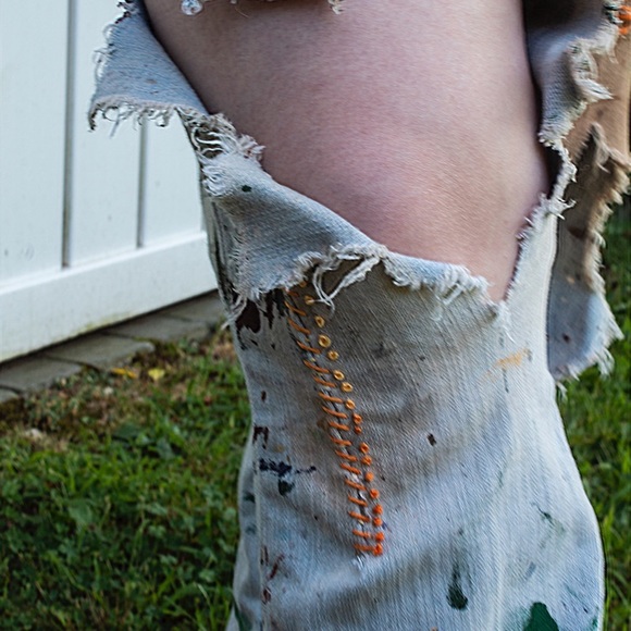 Hand Embroidered Jeans - Picture 5 of 8